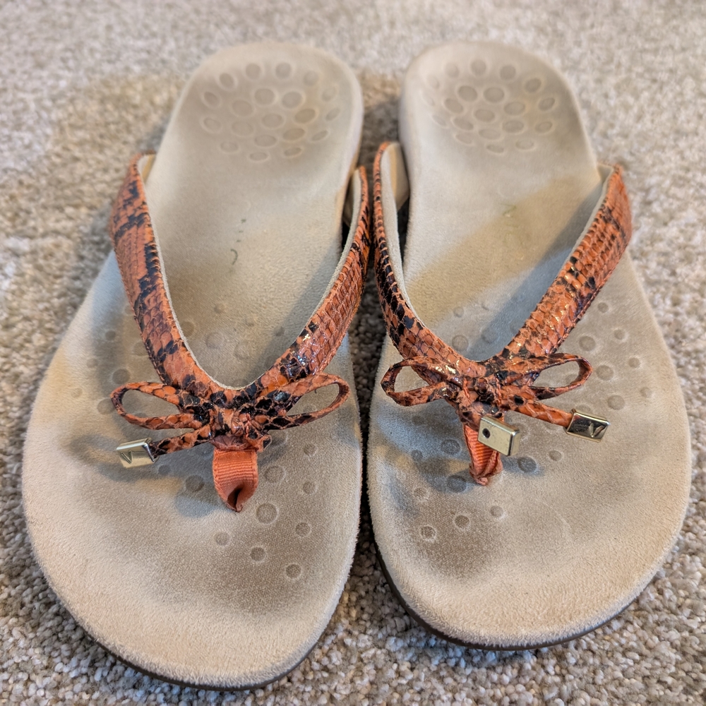 Orange Snake Print Women's Sandals